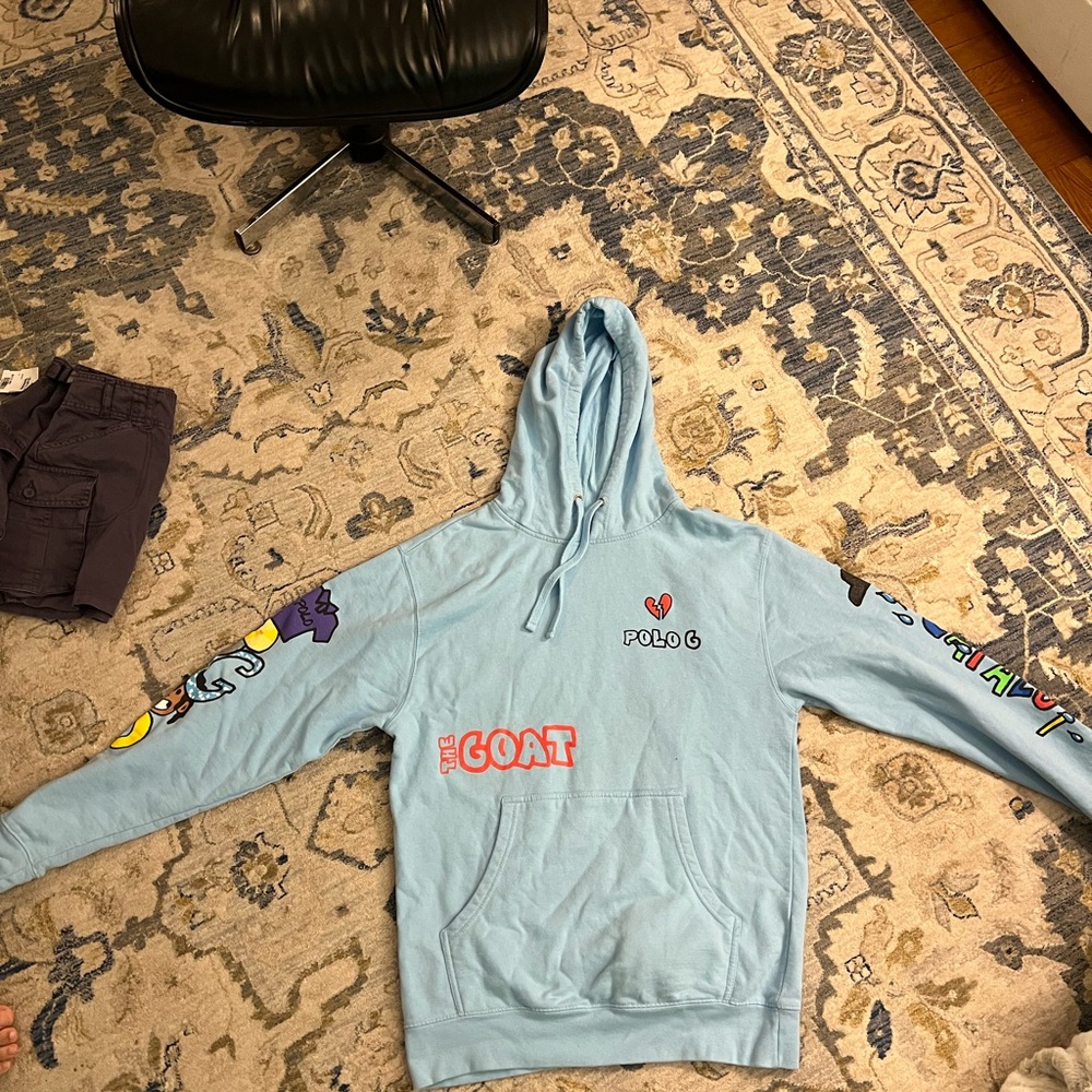 Light Blue Graphic Hoodie